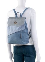 Rucksack mit &Uuml;berschlag und Drehschloss JEANS-GRAU