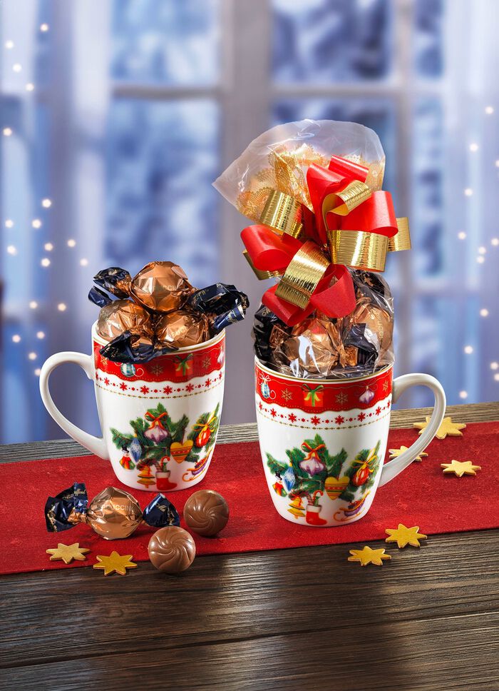 Weihnachtstasse, 2er-Set, inklusive s&uuml;sser F&uuml;llung 