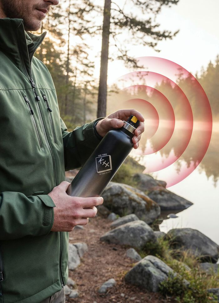 Trinkflasche mit Alarm 