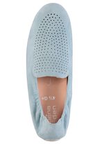 ELENA EDEN Slipper aus weichem Veloursleder mit luftiger Perforation HELLBLAU