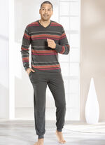 Schlafanzug mit V-Ausschnitt und Bündchen 