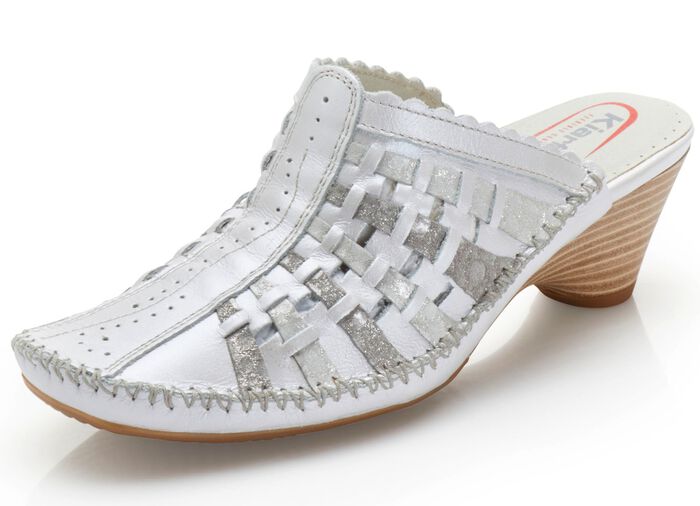 ELENA EDEN Mokassin-Sabot mit Kontrast-Durchz&uuml;gen 