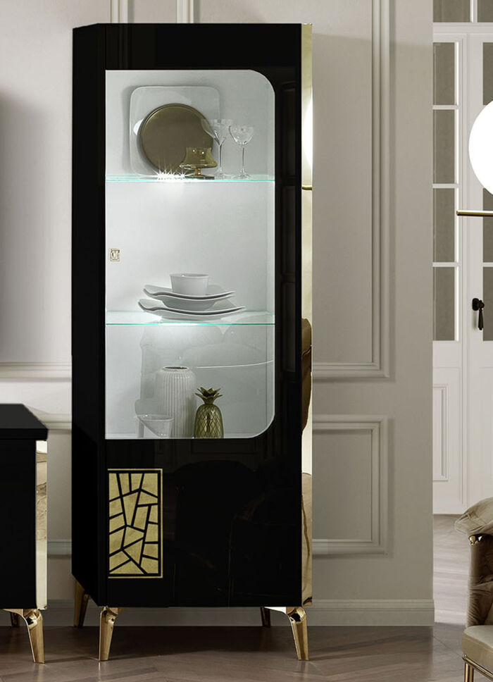 Möbelprogramm mit LED-Beleuchtung SCHWARZ-GOLD