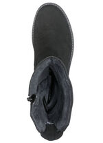 Waldl&auml;ufer, gef&uuml;tterte Damen-Stiefel, Winterschuhe, Weite H, mit Lammfell SCHWARZ