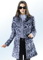 Longjacke mit Raubtierfell-Dessin 