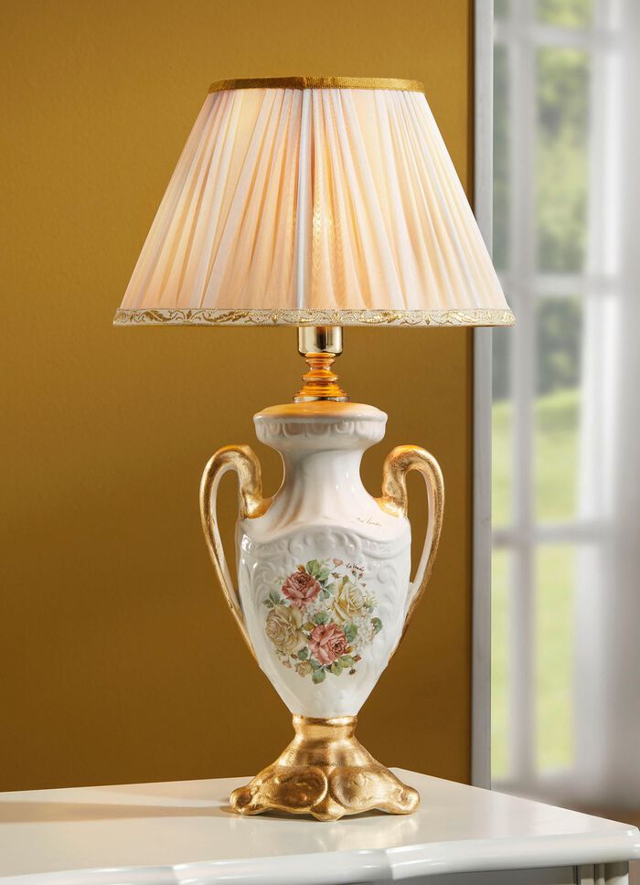 Tischlampe mit echter Blattgoldauflage 