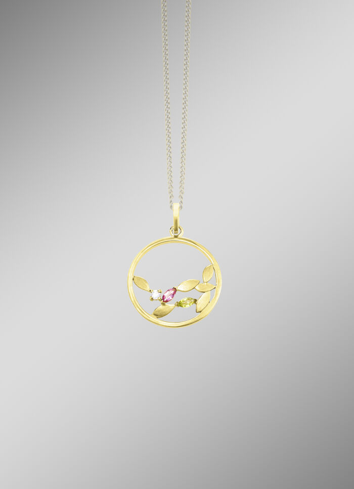 Anhänger mit Edelsteinen und synth. Zirkonia 