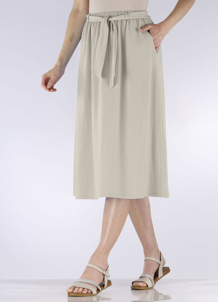 Rock mit Stoffbindeband BEIGE