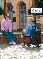 Andersen Einkaufsroller mit Sitzmöglichkeit SCHWARZ