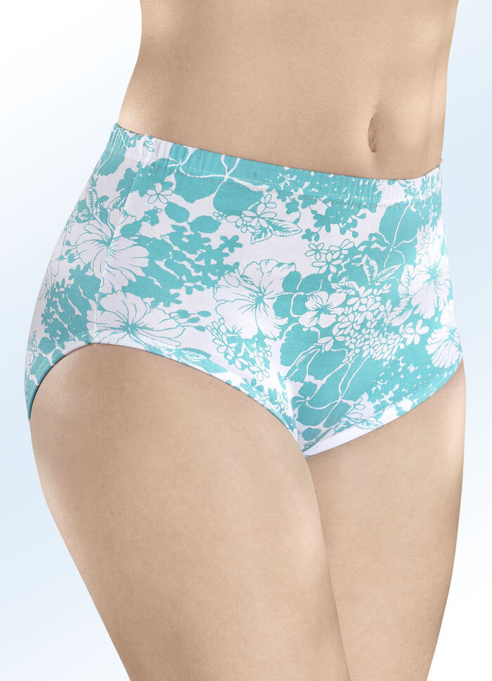 Fünferpack Slips mit Floraldessin 
