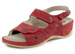 Mubb, bequeme Damen-Sandalen, Weite H, mit herausnehmbarem Fussbett ROT