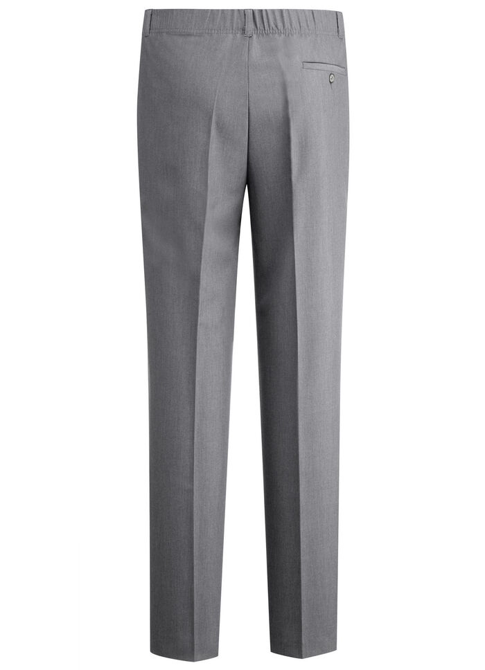 «Klaus Modelle»-Hose mit Bundfalten in 3 Farben MITTELGRAU MELIERT