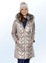 Kurzmantel in 2 Farben mit seitlicher Längssteppung KIESEL