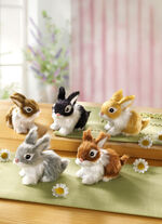 Plüschhasen in naturgetreuen Farben, 5er-Set 