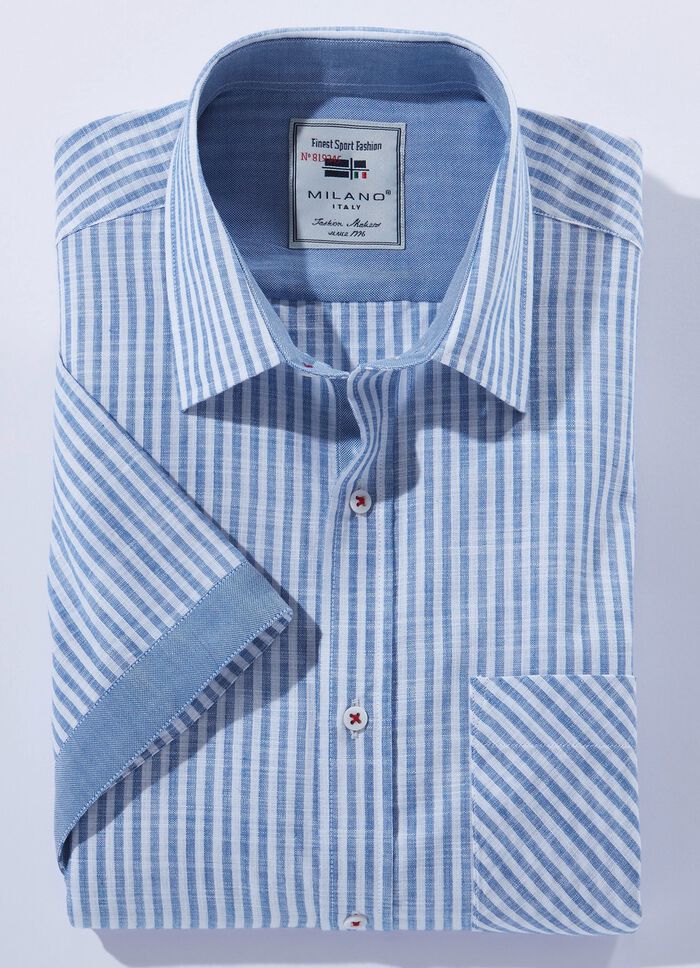 Gestreiftes &laquo;Milano Italy&raquo;-Hemd in 4 Farben 