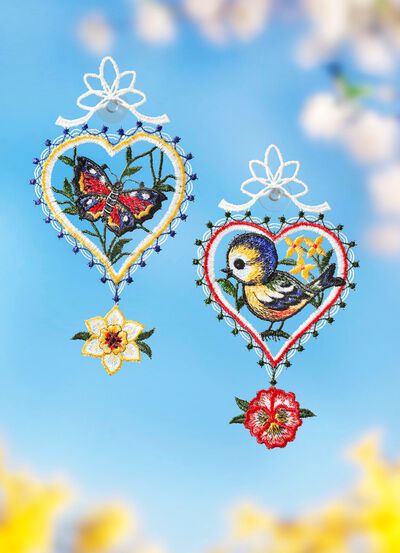 &laquo;Plauener Spitze&raquo; Fensterbild, 2er-Set 