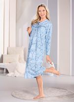 Nachthemd, Langarm mit Knopfleiste 