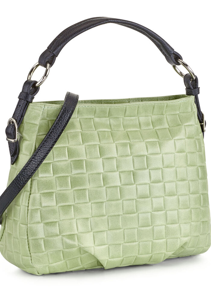 Tasche mit kontrastfarbenen Riemen LINDGRÜN