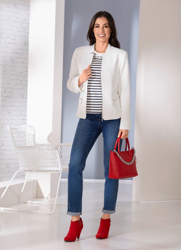 Kurzblazer mit Rei&szlig;verschlusstaschen 