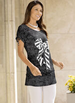 Longshirt in Batik-Optik in 2 Farben SCHWARZ