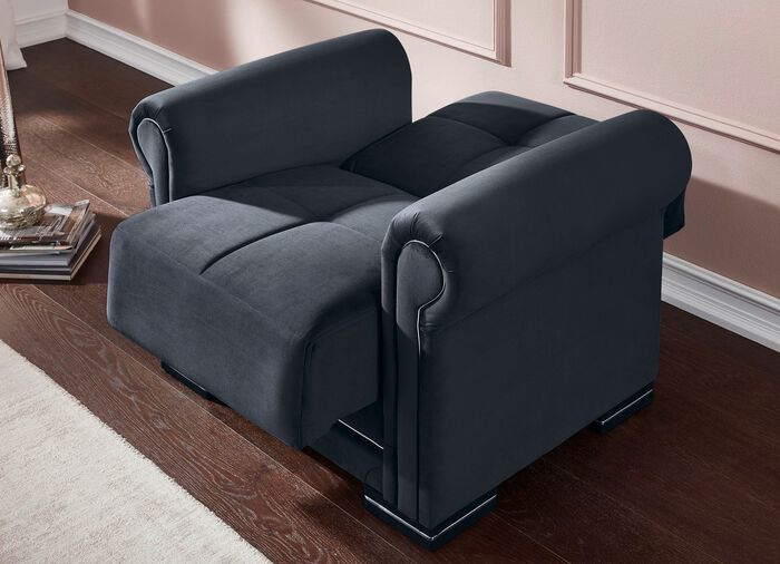 Polsterm&ouml;bel auf stabilem Holzgrundgestell mit Funktion ANTHRAZIT