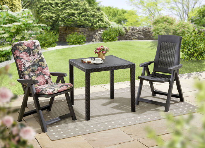 Gartenmöbel-Serie mit attraktivem Rattan-Dekor ANTHRAZIT