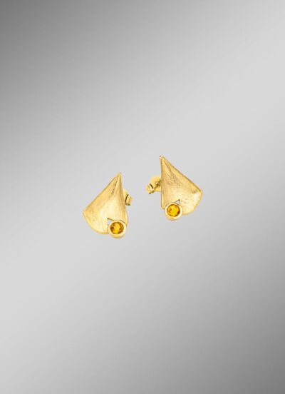 Interessante Ohrstecker mit echt Citrin 