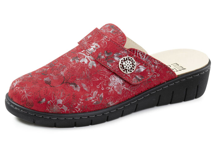 ELENA EDEN, klassiche Damen-Clogs, Weite H, mit herausnehmbarem Fussbett ROT