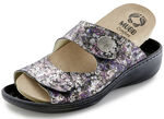 Mubb Pantolette aus floral bedrucktem Leder LILA-BUNT