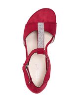 Andrea Conti, schicke Damen-Sandaletten, mit Klettspange ROT