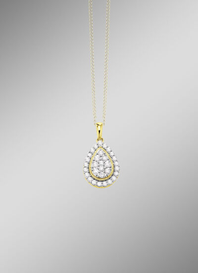 Tropfenförmiger Anhänger mit Brillanten 