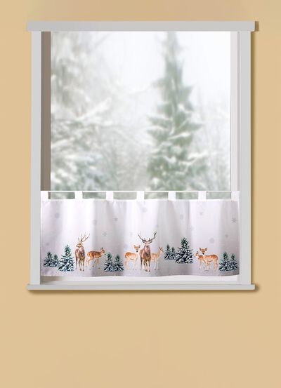 Kurzvorhang Rehe im Wald 