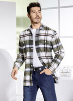 Kariertes Overshirt KHAKI-WOLLWEISS KARIERT