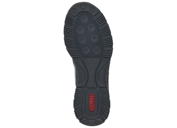 Rieker Slipper mit flotter Zierschnürung JEANS-SCHWARZ