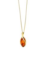 Vergoldeter Anh&auml;nger mit echtem Bernstein 