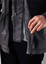 Lederjacke mit abtrennbarem Webpelzkragen 