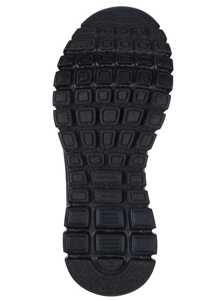 SKECHERS, klassiche Damen-Slipper, aus Synthetik und elastischem Strick-Material SCHWARZ