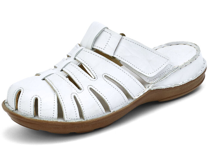Gemini Clog aus schattiertem Rind-Nappaleder WEISS