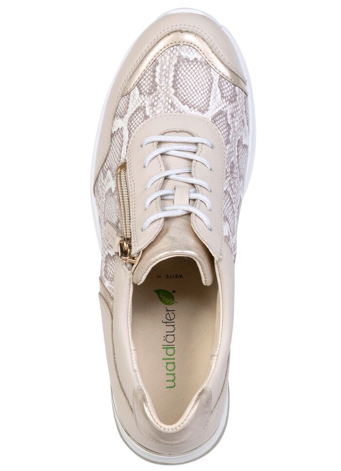 Waldl&auml;ufer, bequeme Damen-Schn&uuml;rschuhe, Weite H, mit herausnehmbarem Fussbett BEIGE-GOLD