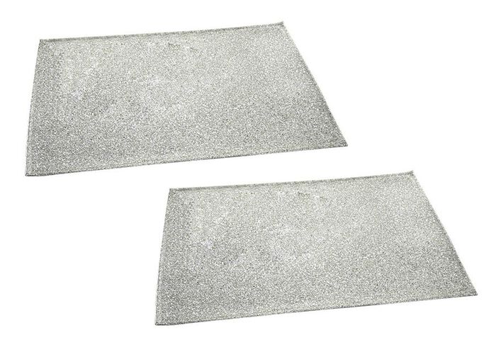 2-teiliges Platz-Set in pflegeleichte Qualit&auml;t SILBER