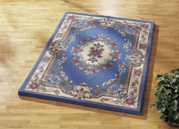 Handgetuftete Br&uuml;cken und Teppiche BLAU