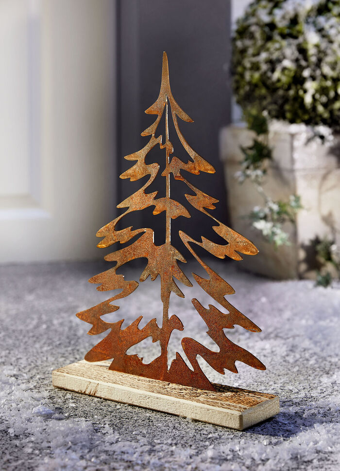 Baum Anton aus gerostetem Stahlblech 
