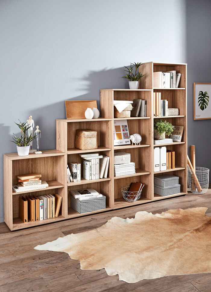 Klassische Regal-Serie mit Kunststofffüssen EICHE SONOMA