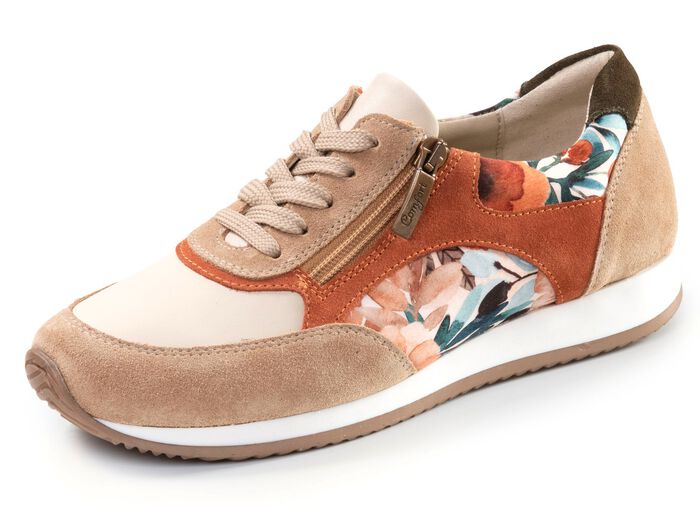 ELENA EDEN, schicke Damen-Sneaker, Weite G, mit herausnehmbarem Fussbett TAUPE-BUNT