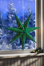 Beleuchteter Fensterstern TANNENGR&Uuml;N
