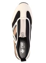 Rieker, stylische Damen-Boots, Weite G, mit herausnehmbarem Fussbett CREME-SCHWARZ-BRAUN