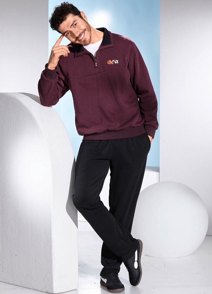 Freizeitset mit kurzem Reissverschluss BORDEAUX-SCHWARZ