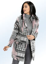 Longjacke mit dekorativem Allover-Dessin 