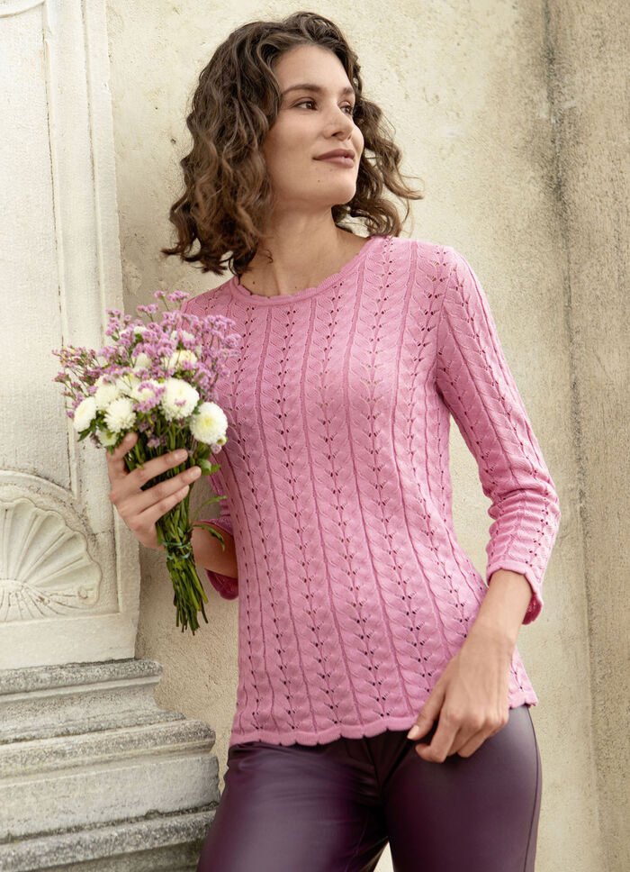 Pullover mit Ajour- und Strukturmuster ROSENHOLZ