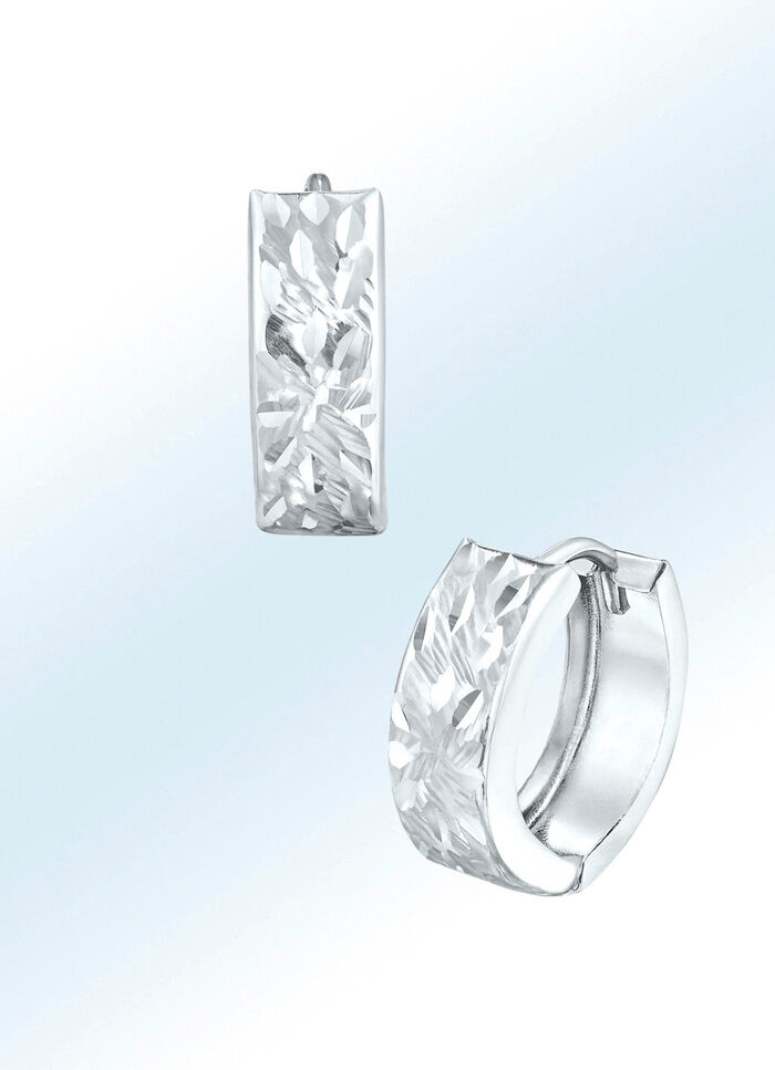 Klappcreolen, diamantiert und satiniert 